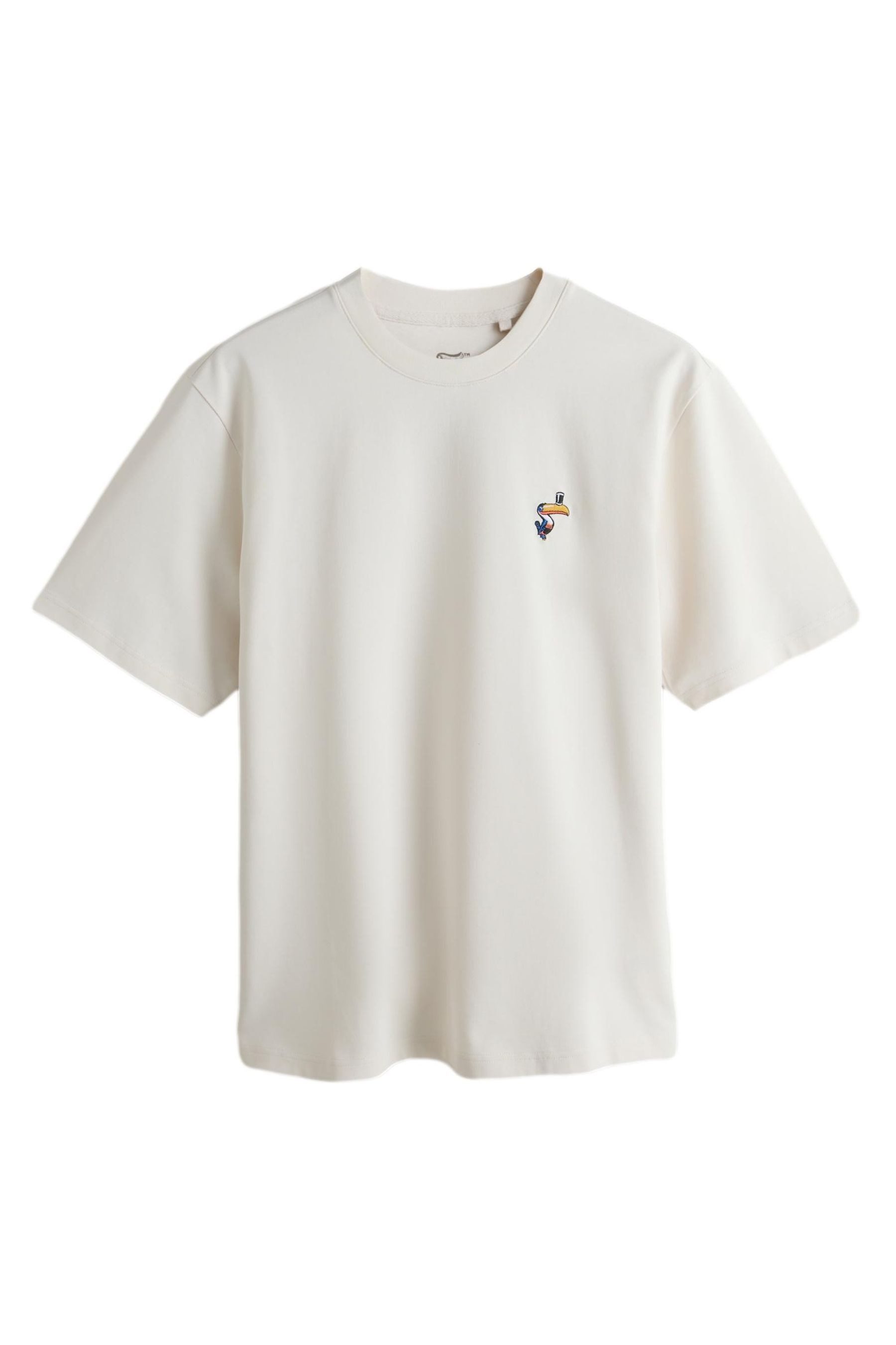 Next T-Shirt Schlichtes T-Shirt mit Stickereien (1-tlg)