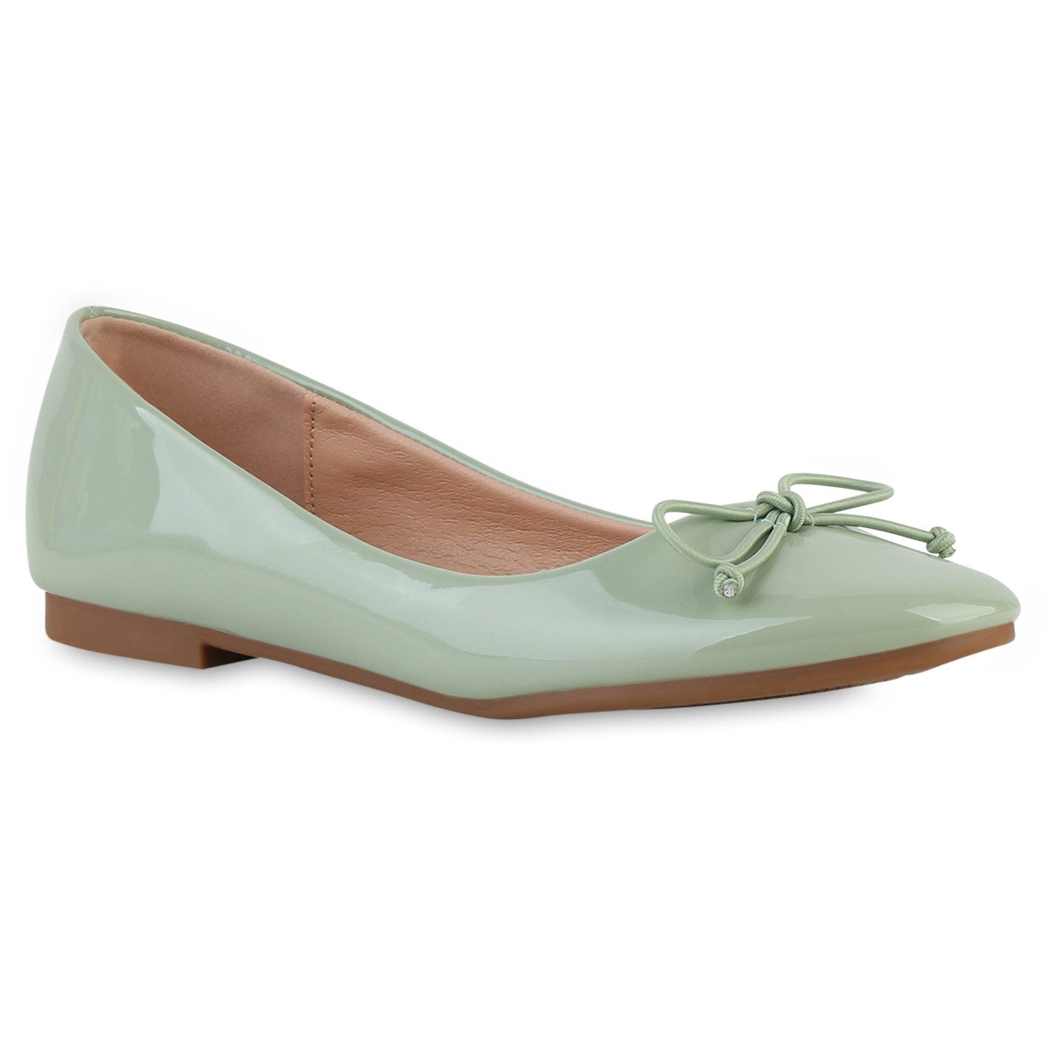 VAN HILL 841553 Ballerina Damen Klassische Балетки Flache Lack Schleifen