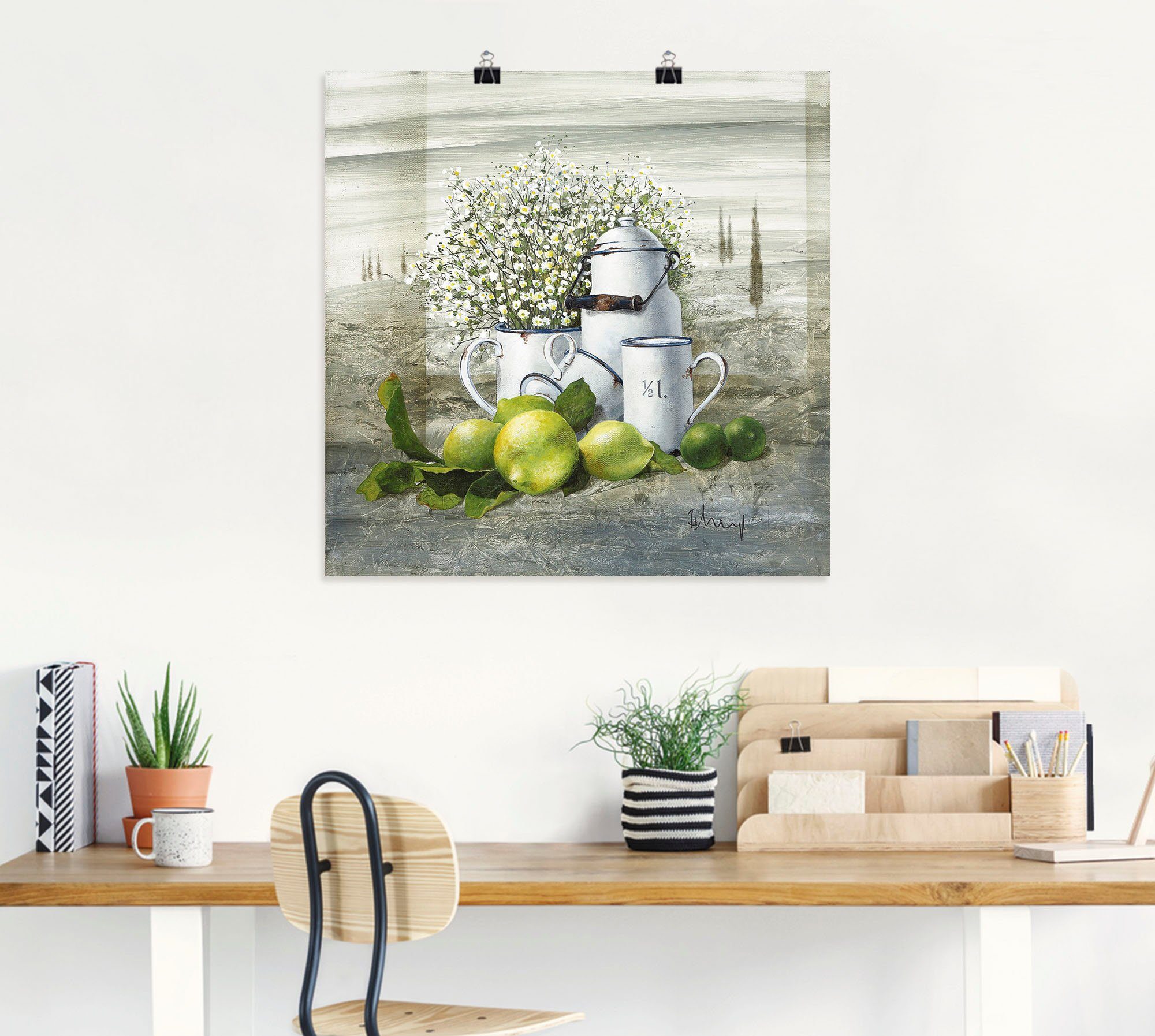 Artland Wandbild Stillleben mit Milchkanne, Arrangements (1 St), als Leinwandbild, Poster in verschied. Größen