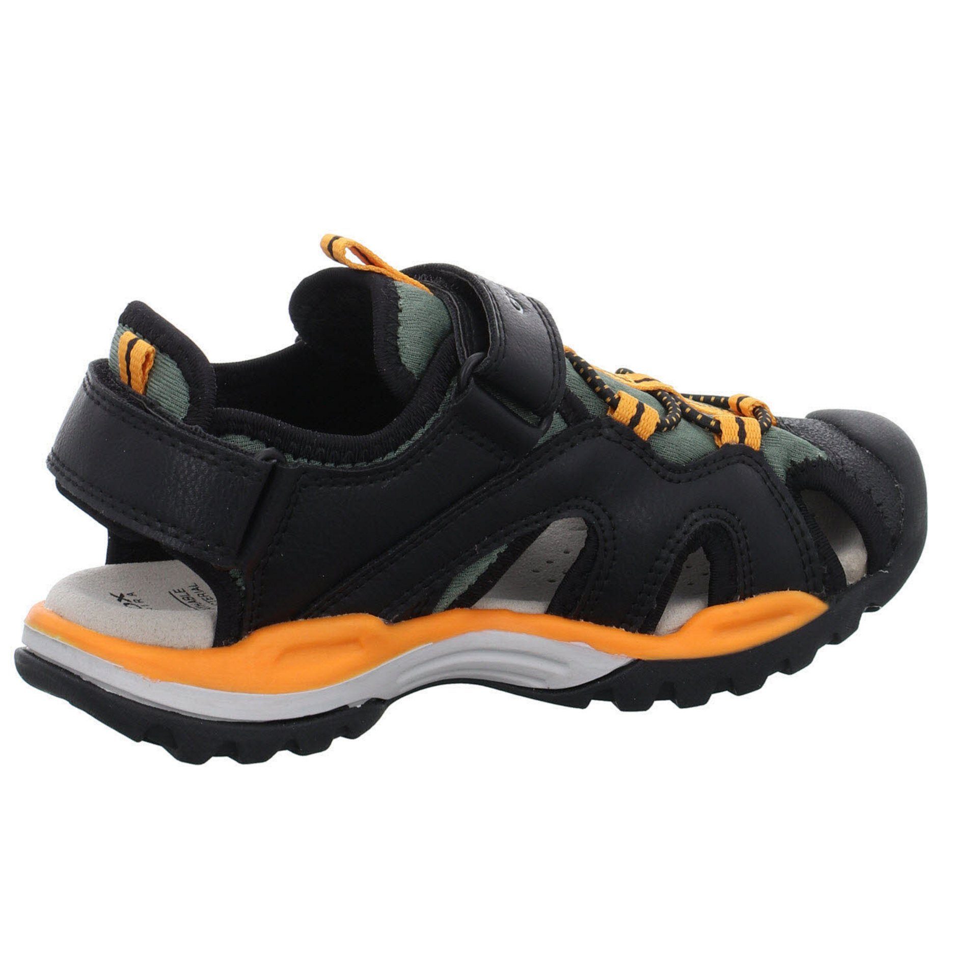 Geox Jungen Sandalen Schuhe Orange Borealis Sandale Schwarz Synthetikkombination Outdoorsandale