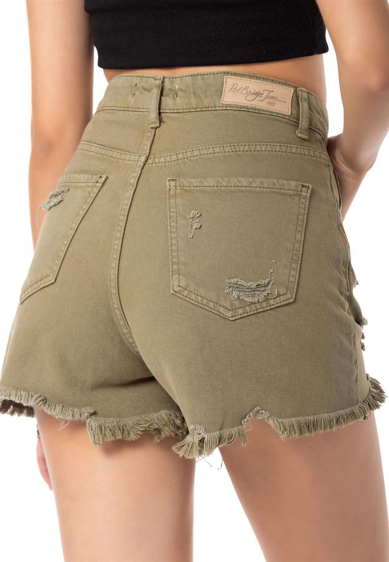 RedBridge Jeansshorts Red Bridge Damen Shorts Kurze Hose Hot-Pants Frayed