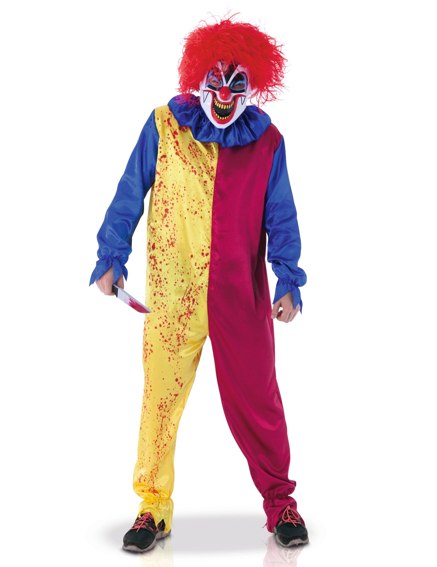 Kostüm Blutrünstiger Psychoclown Halloween Kostüm für Herren bunt