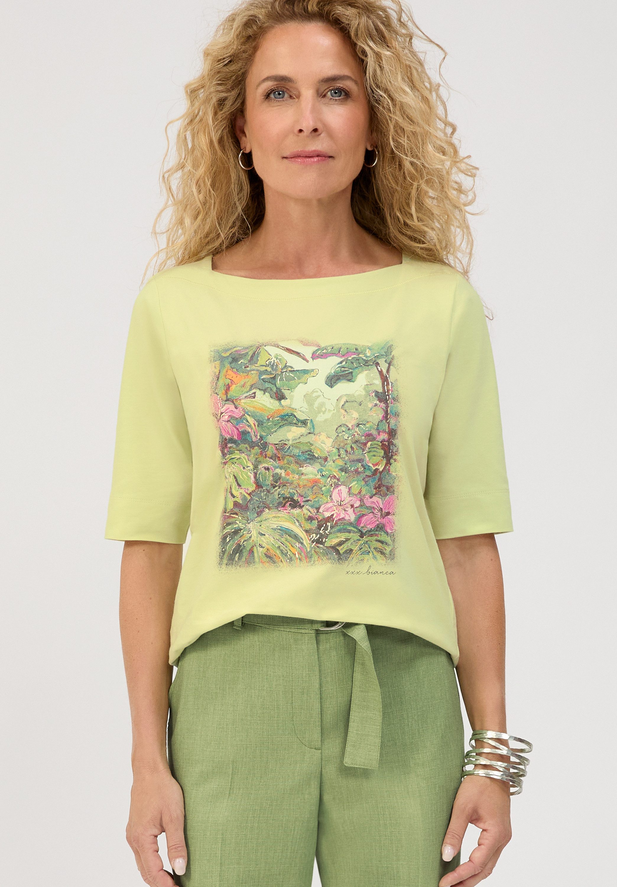 bianca Print-Shirt LOTTI mit modischem Frontprint in Trendfarbe günstig online kaufen