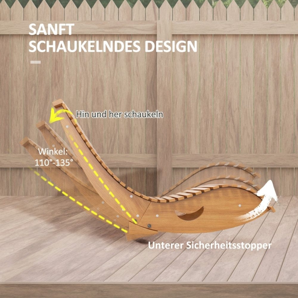 CHICFURN Schaukelstuhl Outdoor-Hochlehner aus Kiefernholz mit verstellbarer Basis (Packung, 1 St)