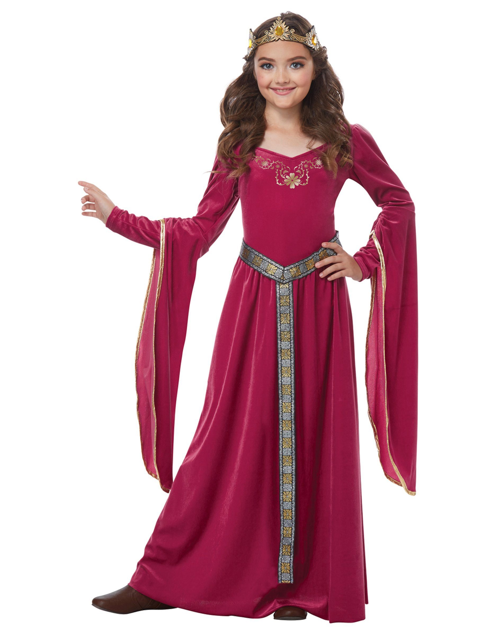 California Costumes Kostüm Mittelalter Prinzessin Kostüm für Kinder rosa 3-teilig