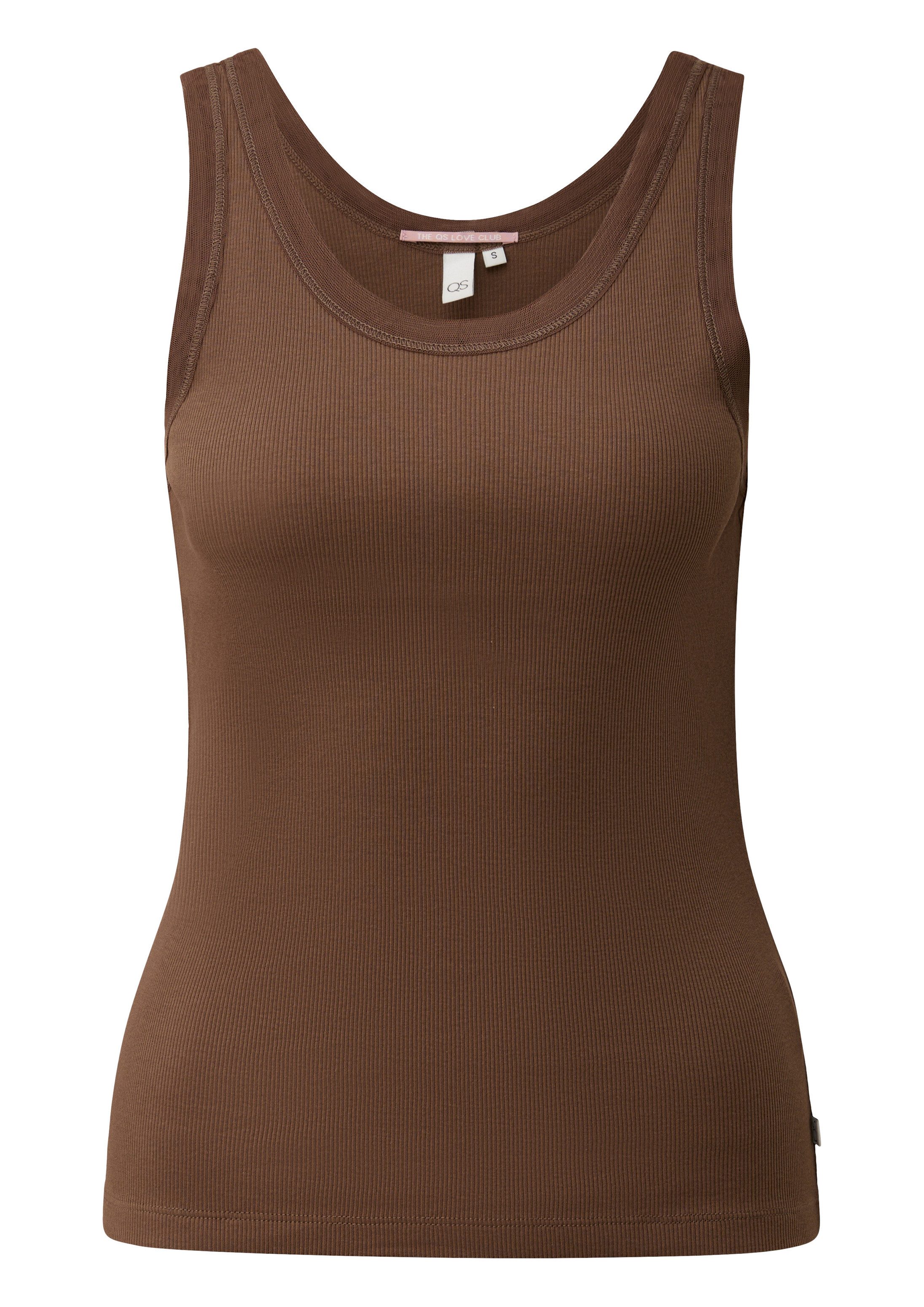 QS Muskelshirt T-Shirt Ripptop mit Meshkante