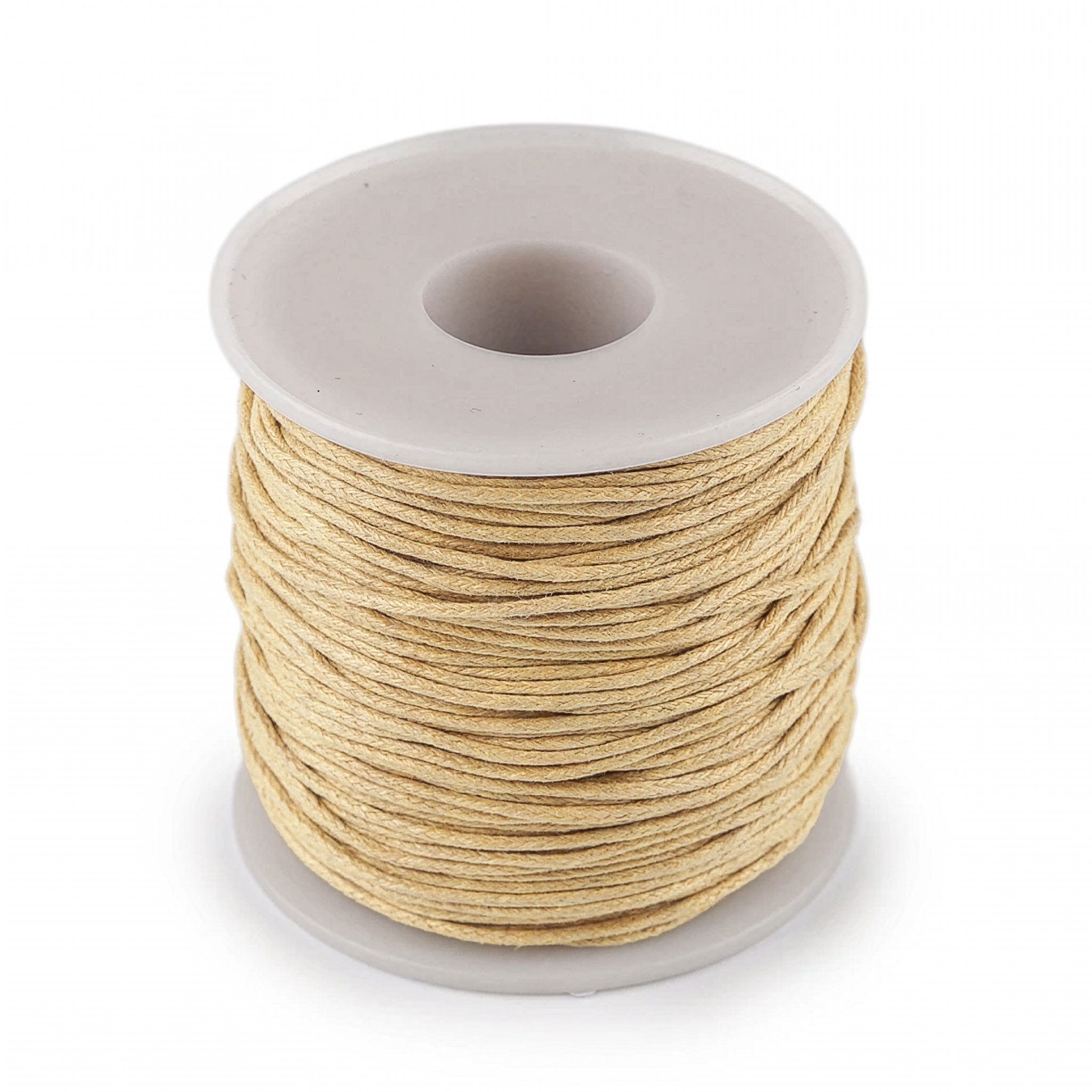 maDDma Seil 50m Baumwollschnur 1mm auf Spule, beige