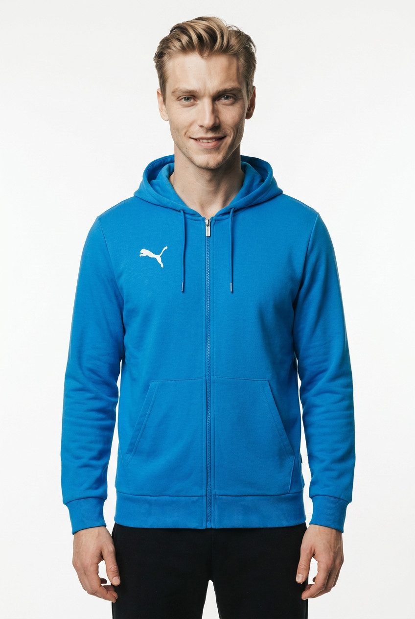 PUMA Kapuzensweatjacke TEAMGOAL CASUALS HOODED JACKET mit Kapuze, für Fußball und Freizeit, mit Reißverschluss