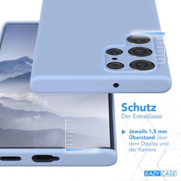 EAZY CASE Handyhülle Samsung Galaxy S22 Ultra 5G Premium Silicon Case light Blue 12 6,8 Zoll, Slimcover mit Displayschutz Hülle Bumper Case kratzfest Etui Hellblau