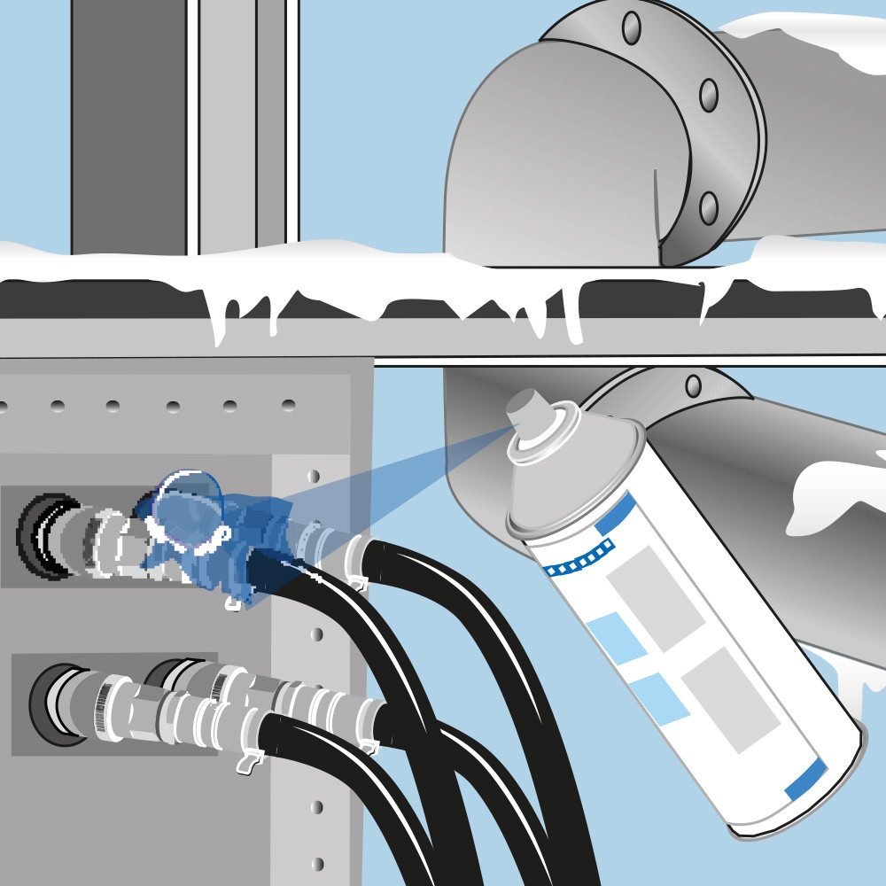 WEICON Lecksuch-Spray frostsicher, weiß, milchig, 400 ml Reinigungsspray (Risse & Undichtigkeiten an Gasleitungen, DVGW-zertifiziert)