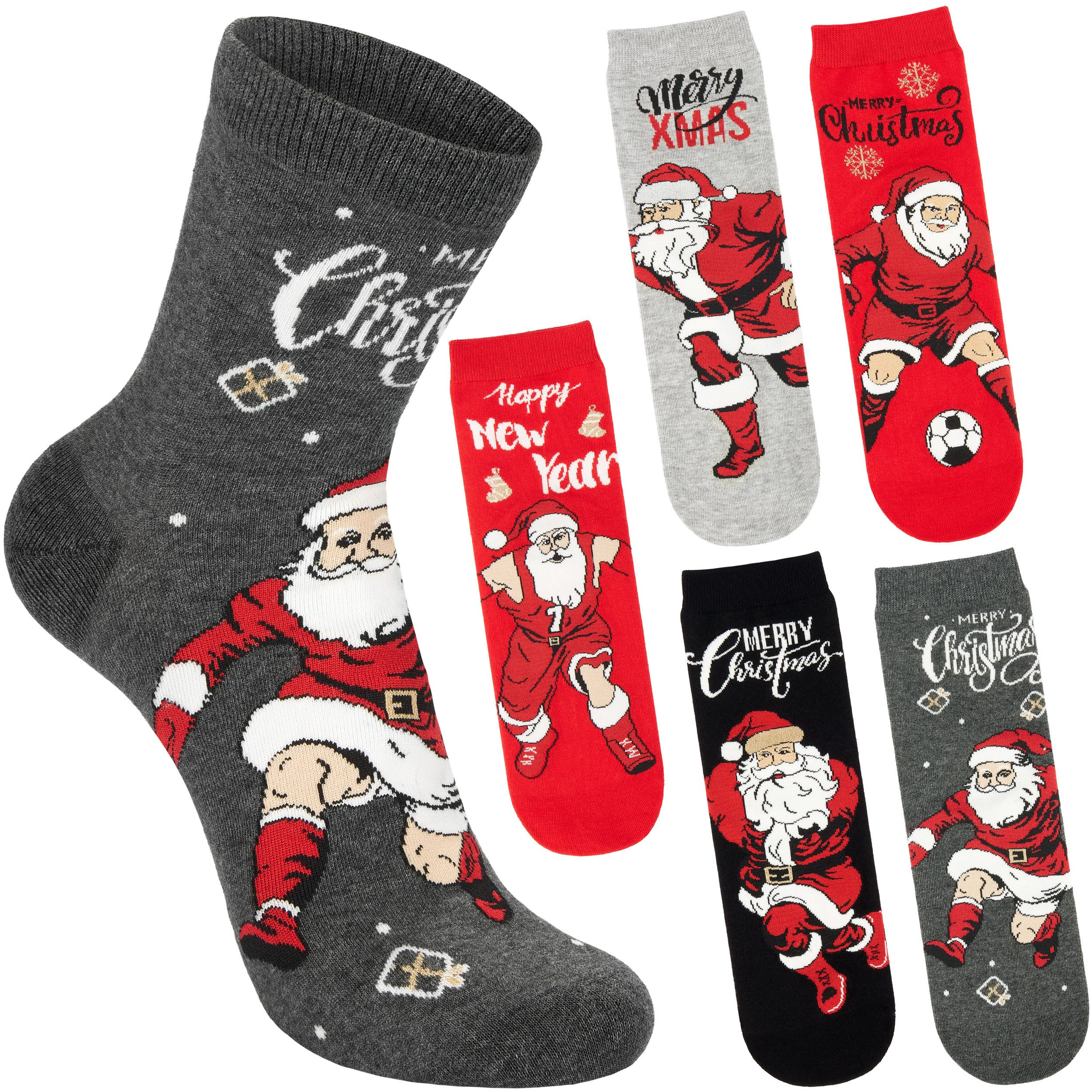 BRUBAKER Socken Lustige Herren Weihnachtssocken - Cool Santa (Geschenkset f günstig online kaufen