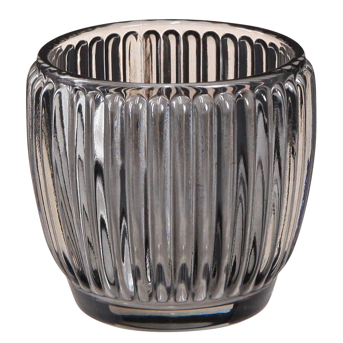 Viana Tischvase Windlicht aus Glas Grau Retro Ø7cm H7cm Set 6 St -, 6 Stück
