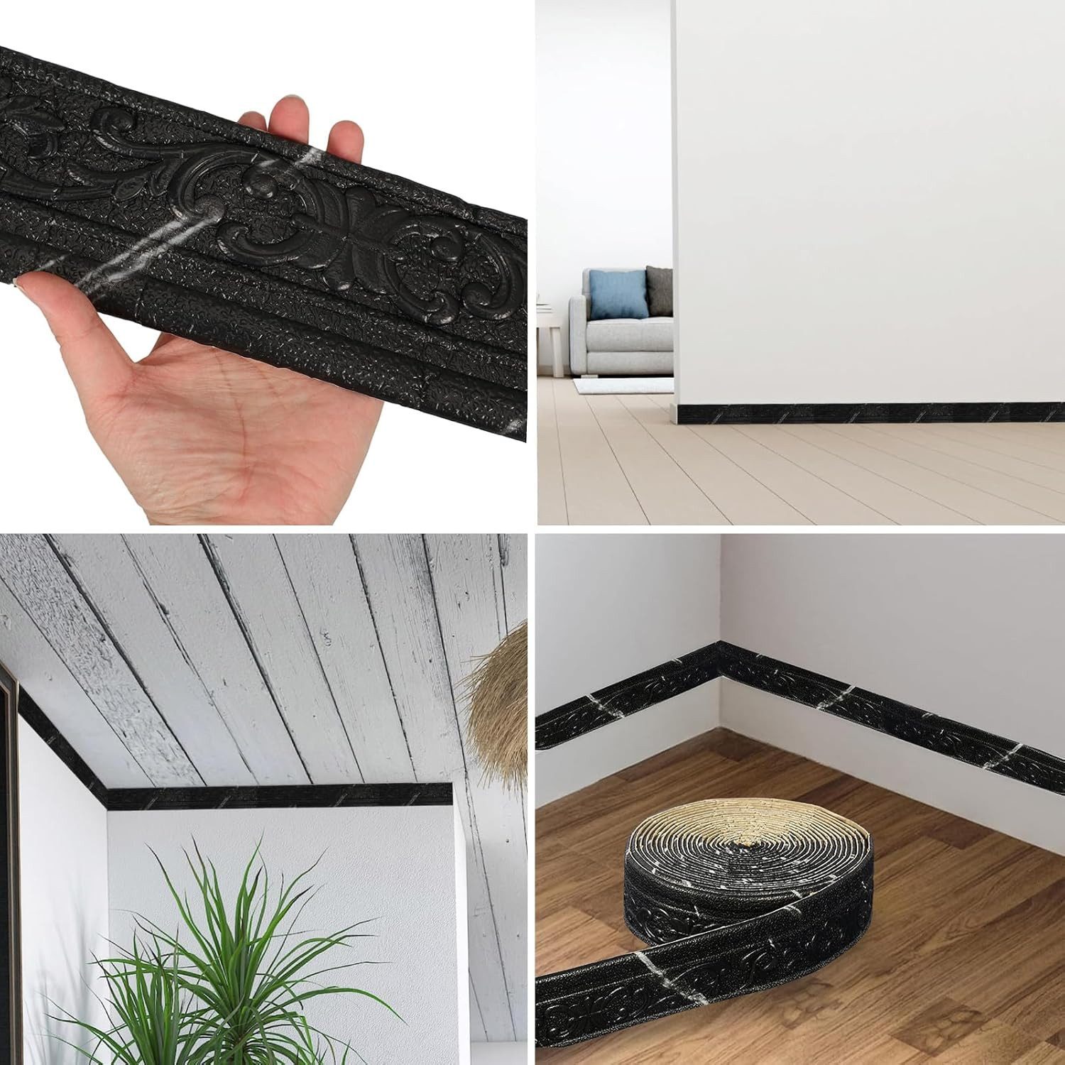 Kaket Bordüre 3D Stuckleisten Wand, Zierleisten Selbstklebend – Bild 5 von 5