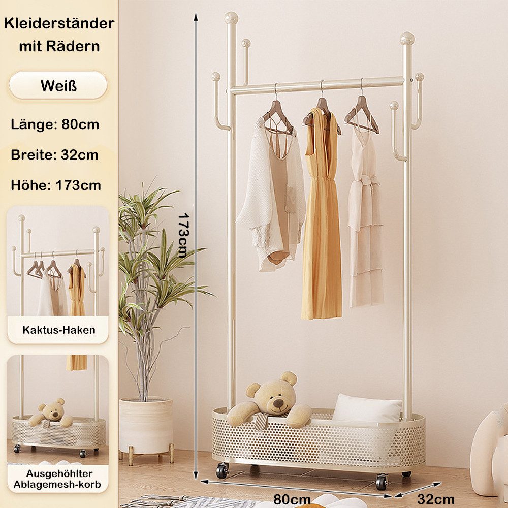 NUODWELL Kleiderständer Garderobenständer, Rollbare Metall Kleiderständer günstig online kaufen