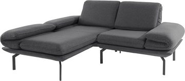 DOMO collection Ecksofa New York L-Form, wahlweise mit Arm- und Rückenfunktion, mit Winkelfuß aus Metall