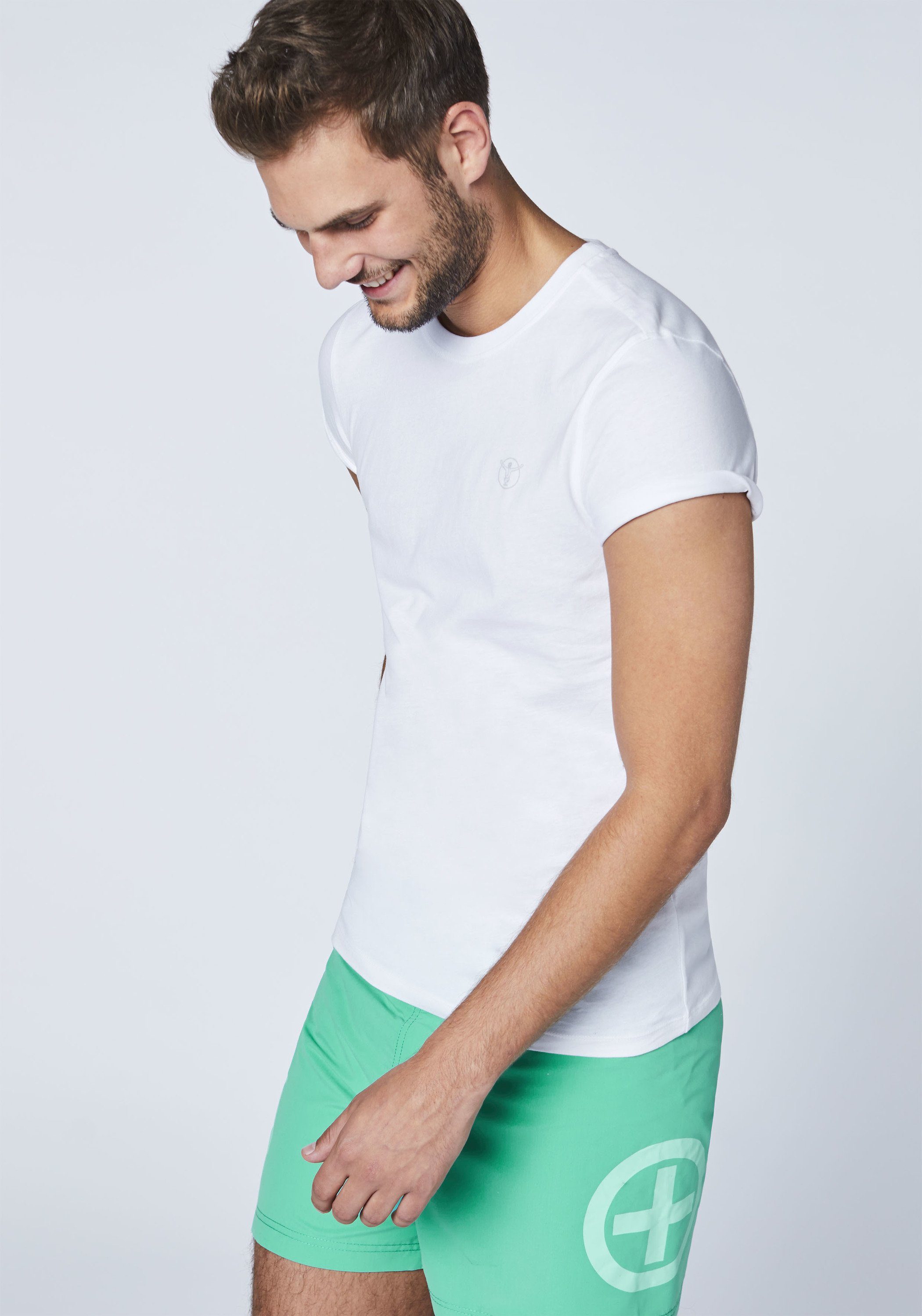 Chiemsee Print-Shirt T-Shirts Logo 2 mit White im Basic-Stil Bright