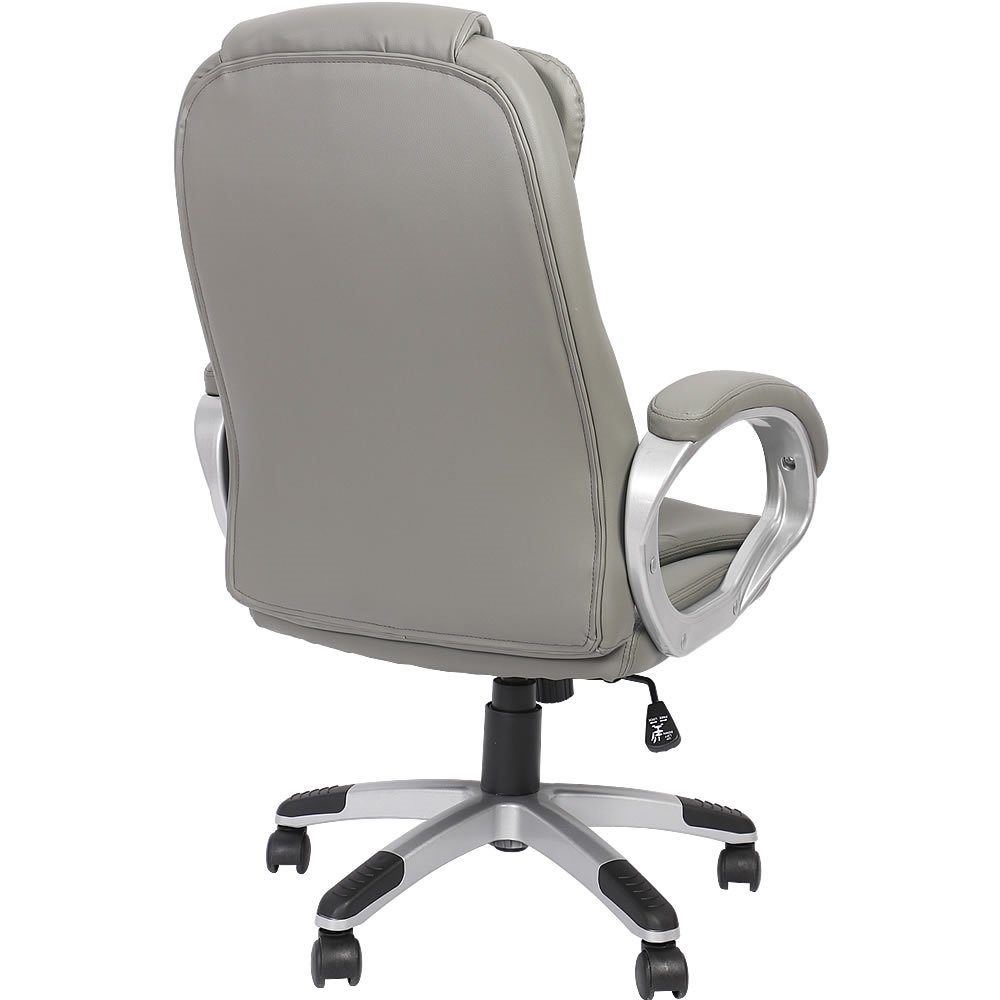 Mucola Schreibtischstuhl Chefsessel Stuhl Grau | mit Gaming Schreibtischstuhl (Stück), grau integrierter Kopfstütze Bürostuhl 120 Drehstuhl Rückenlehne KG