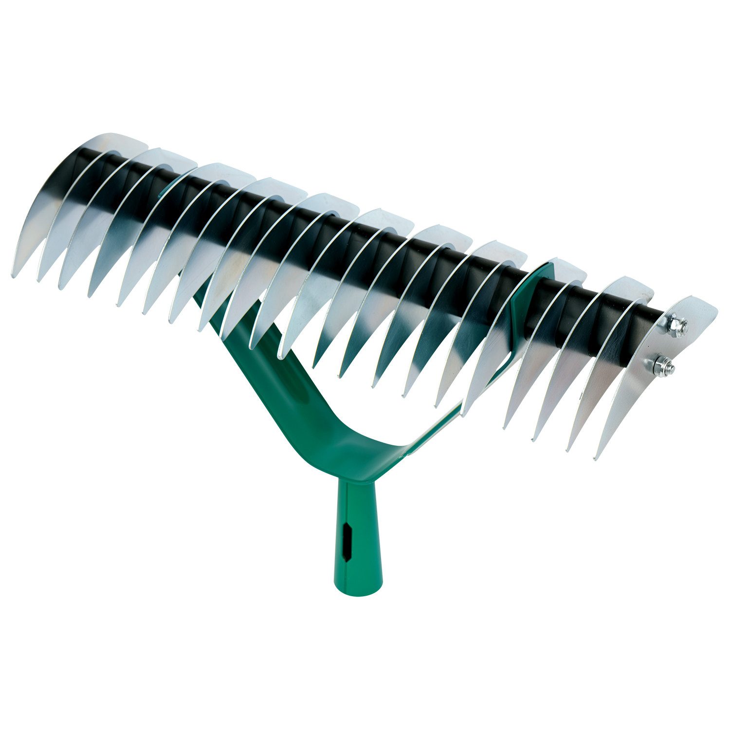 OSTWOLKE Rechenbesen Handvertikutierer Rasenlüfter Schneidrechen Rasenkamm Gartenrechen, 32 Klingen