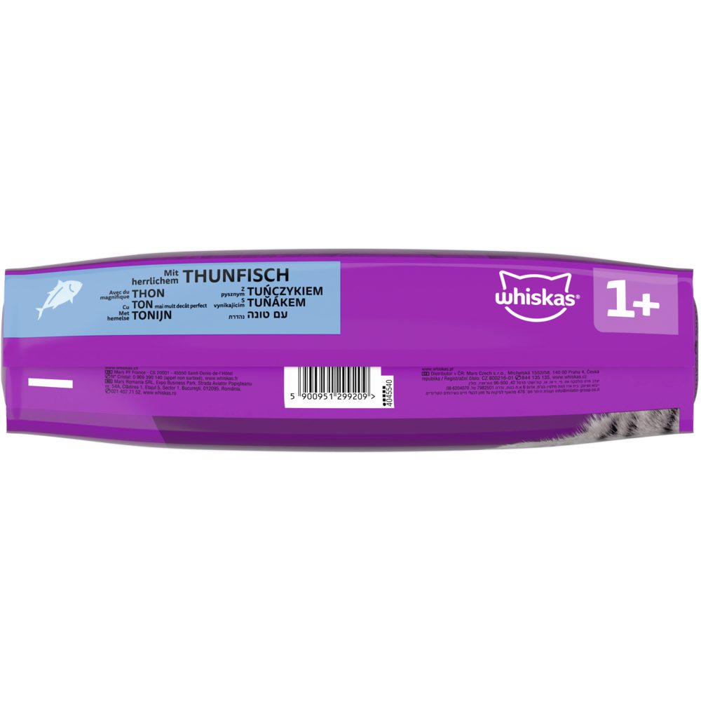 Whiskas WHISKAS® Beutel 1+ mit Thunfisch 7kg, Trockenfutter für: Katze
