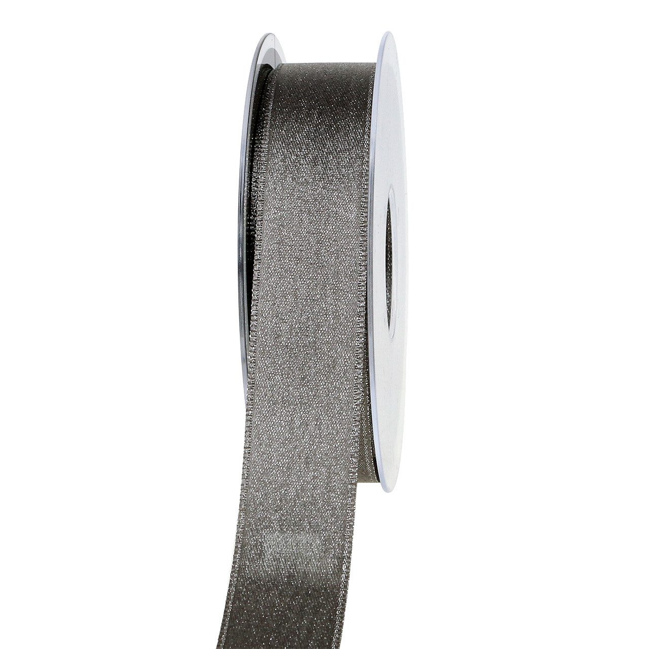 Dekoband Satinband Glitzer Geschenkband Grau 25mm 20m Deko Weihnachten