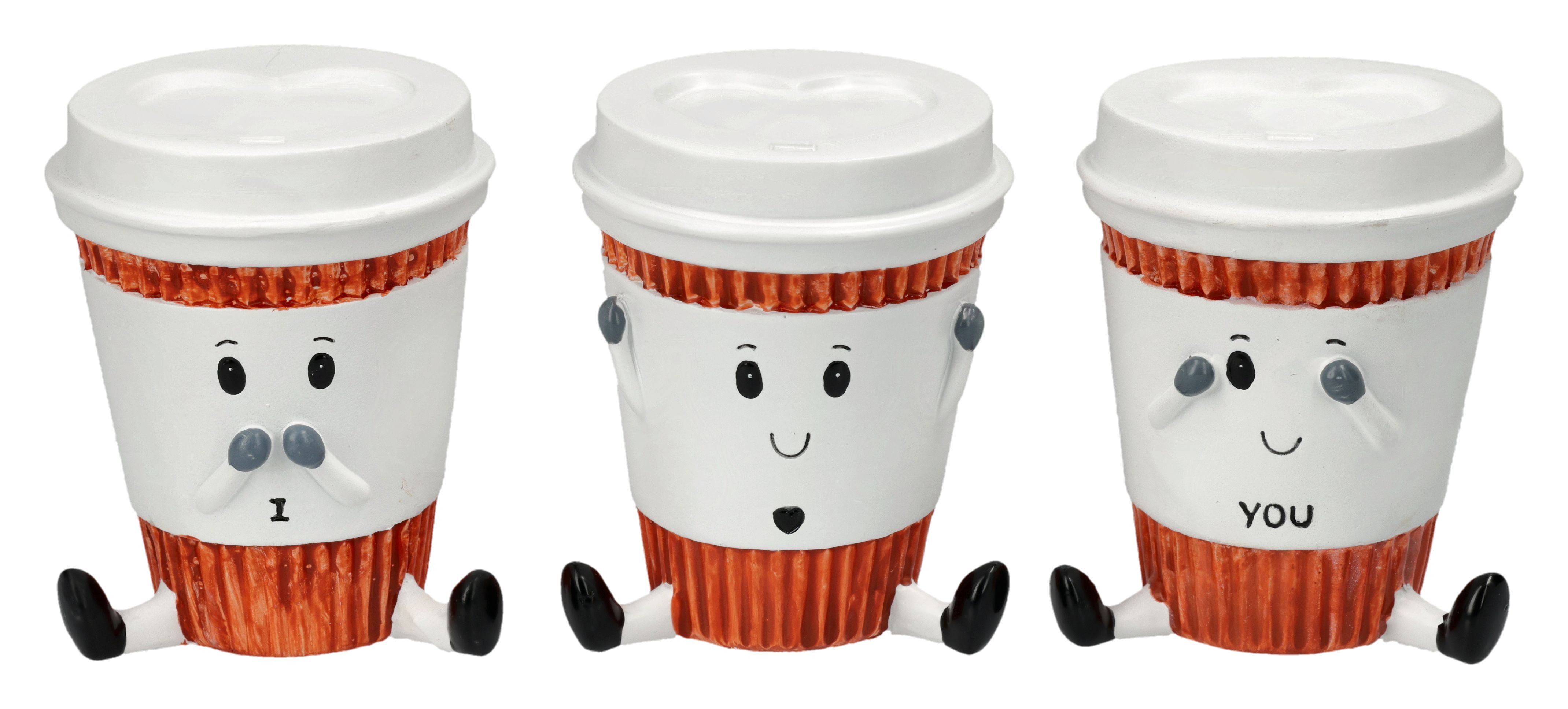 Figuren Shop GmbH Dekofigur Nemesis Now Kaffeebecher Figuren – Humor Dekofigur Statue Set 7 cm