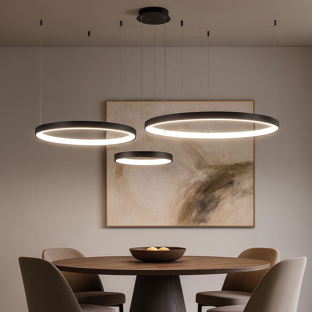 V-TAC LED-Hängeleuchte, LED-Leuchtmittel fest verbaut, Neutralweiß, Deckenleuchte Deckenlampe Wohnzimmerlampe Metall Schwarz hoher CRI