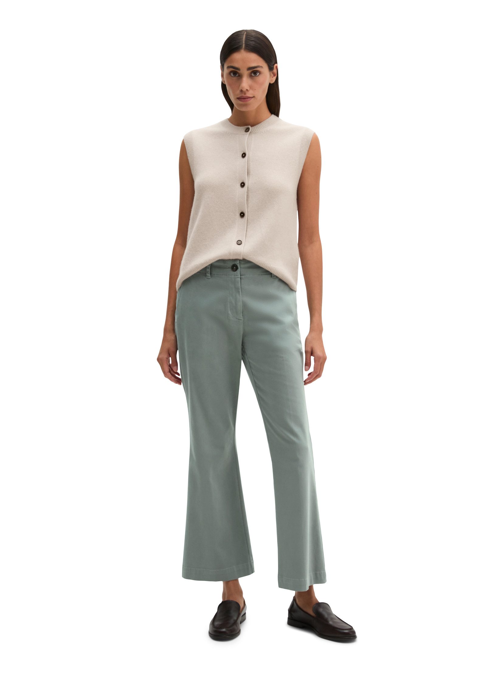 Marc O'Polo 7/8-Hose MARTHE FLARED aus Baumwoll-Stretch-Satin, Flared Fit – Bild 4 von 5