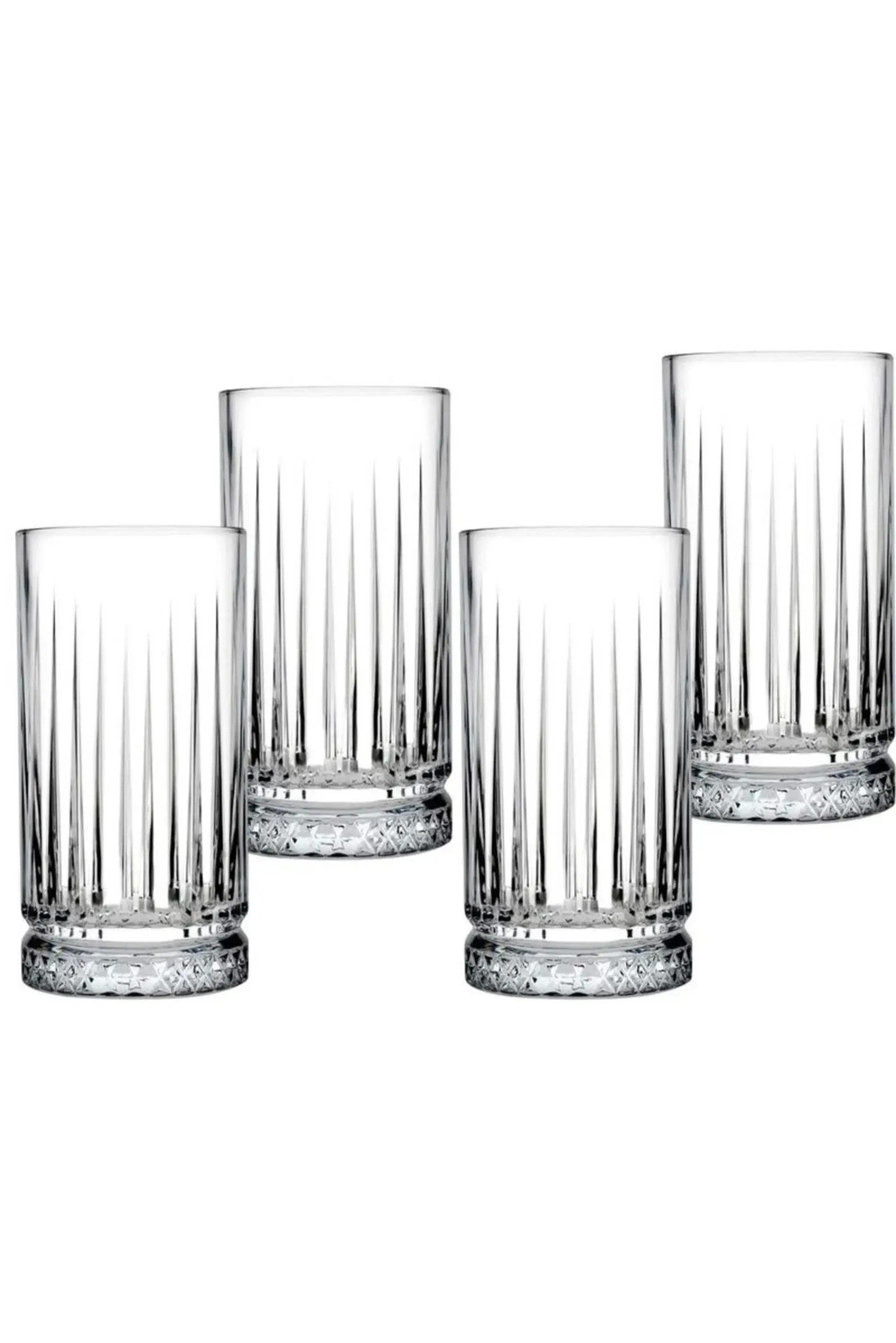 Pasabahce Gläser-Set Elysia Longdrinkglas, 4-tlg., Glas, 445 ml – 4er Set für stilvolle Getränkeservierung