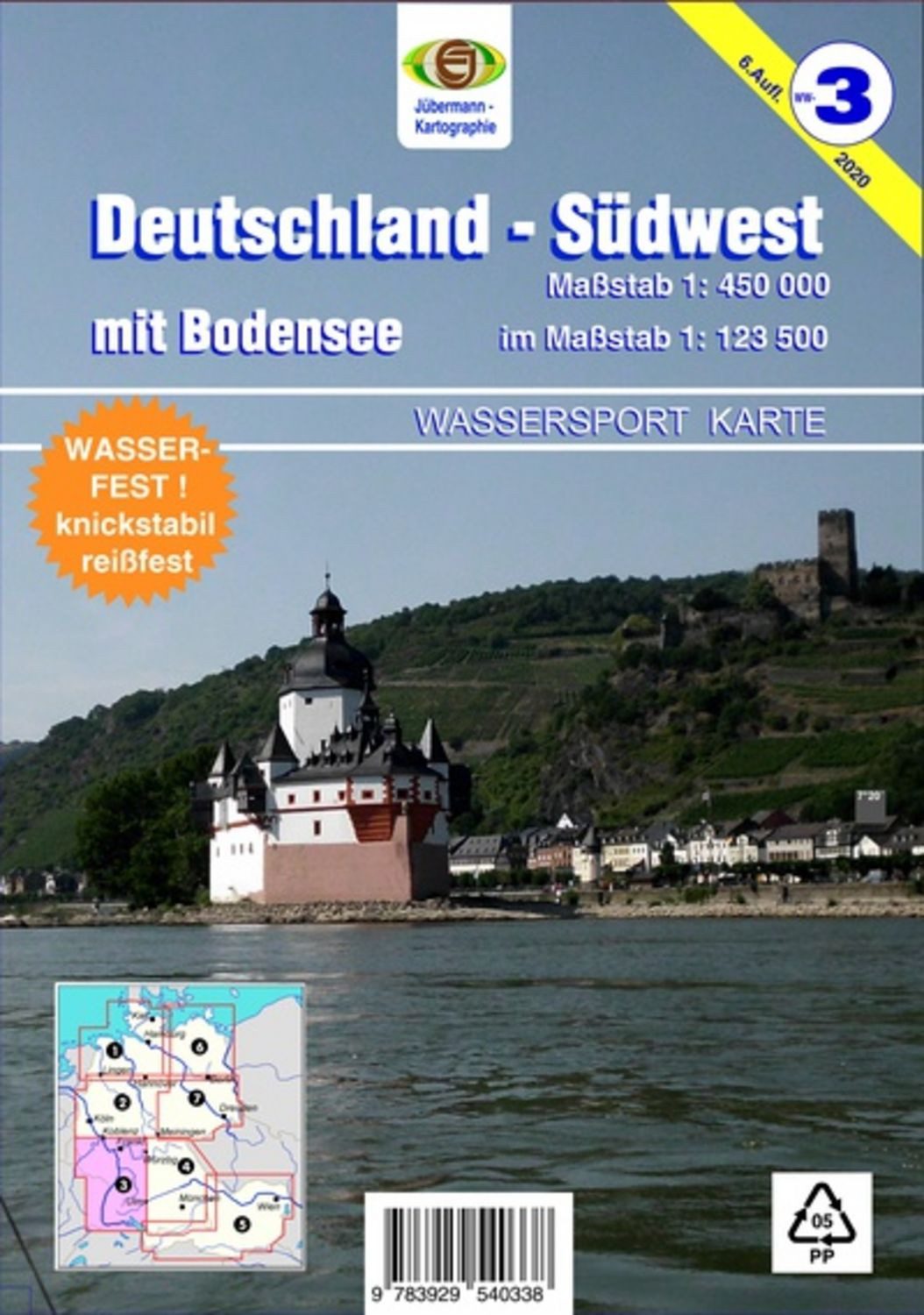 Wassersportkarte Blatt 3 Südwest 1:450 000 / Erhard Jübermann