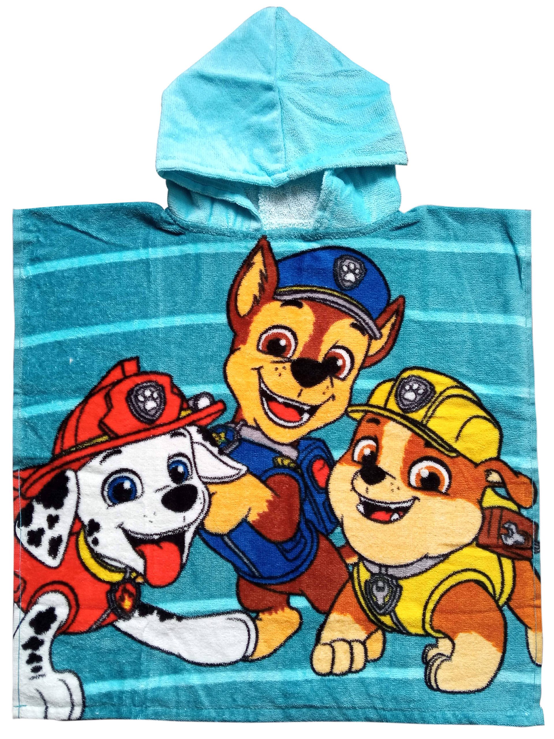 United Labels® Strandtücher Paw Patrol Badeponcho Handtuch Badetuch mit Kapuze 50 x 100 cm