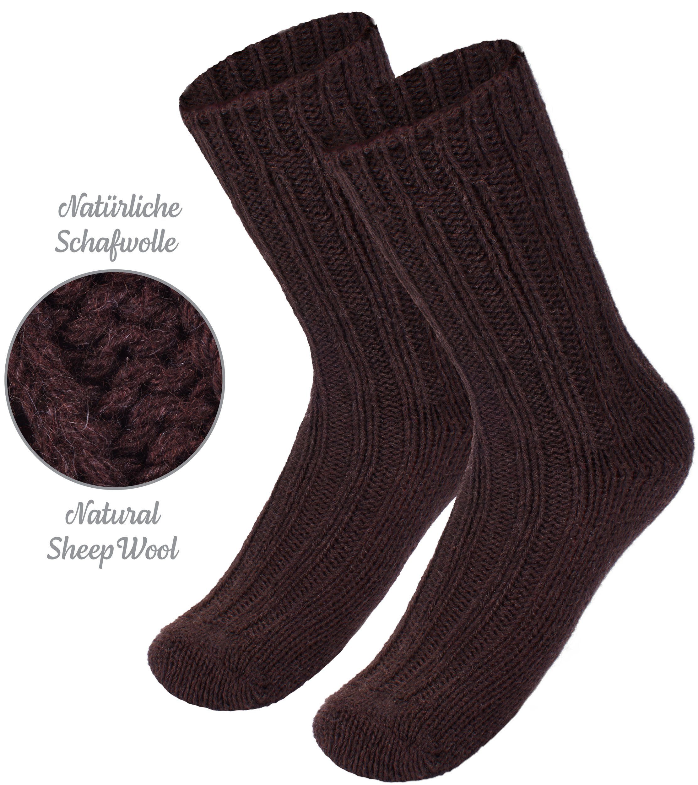 BRUBAKER Socken Kinder Wollsocken - Warme Wintersocken für Jungen und Mädchen (4-Paar, 4er-Pack) Flauschiges Socken Set mit Schafwolle - Winter Kindersocken – Bild 5 von 5