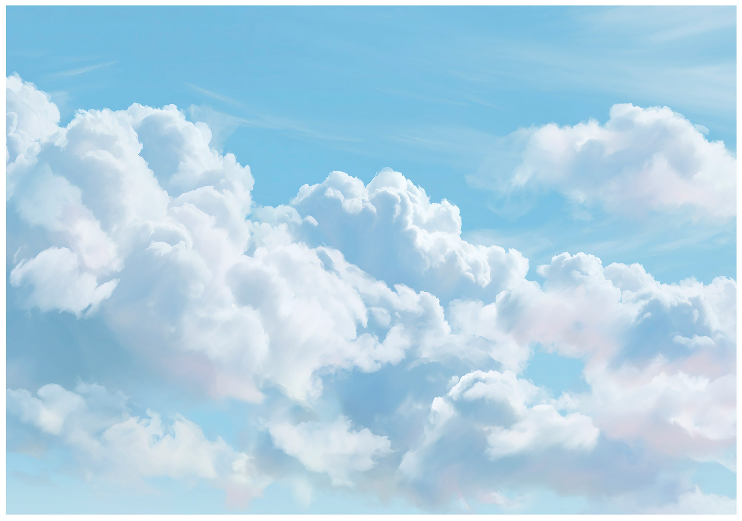Wallarena Fototapete Kinderzimmer Wolken Himmel Weiß Blau Kinder Vlies Tapete Wandtapete, Glatt Vlies Washable, Wolken, Weiß, Blau, Himmel, (Packung, 8 St., Vlies Fototapete), Vliestapete Blau Kinderzimmer Tapete + Kleister Motivtapete