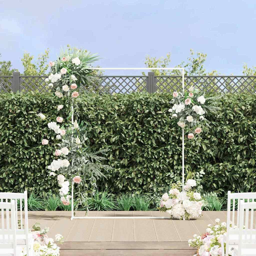 vidaXL Pergola Hochzeitsbogen Weiß 150 x 49,5 x 200 cm Stahl, (1-tlg)
