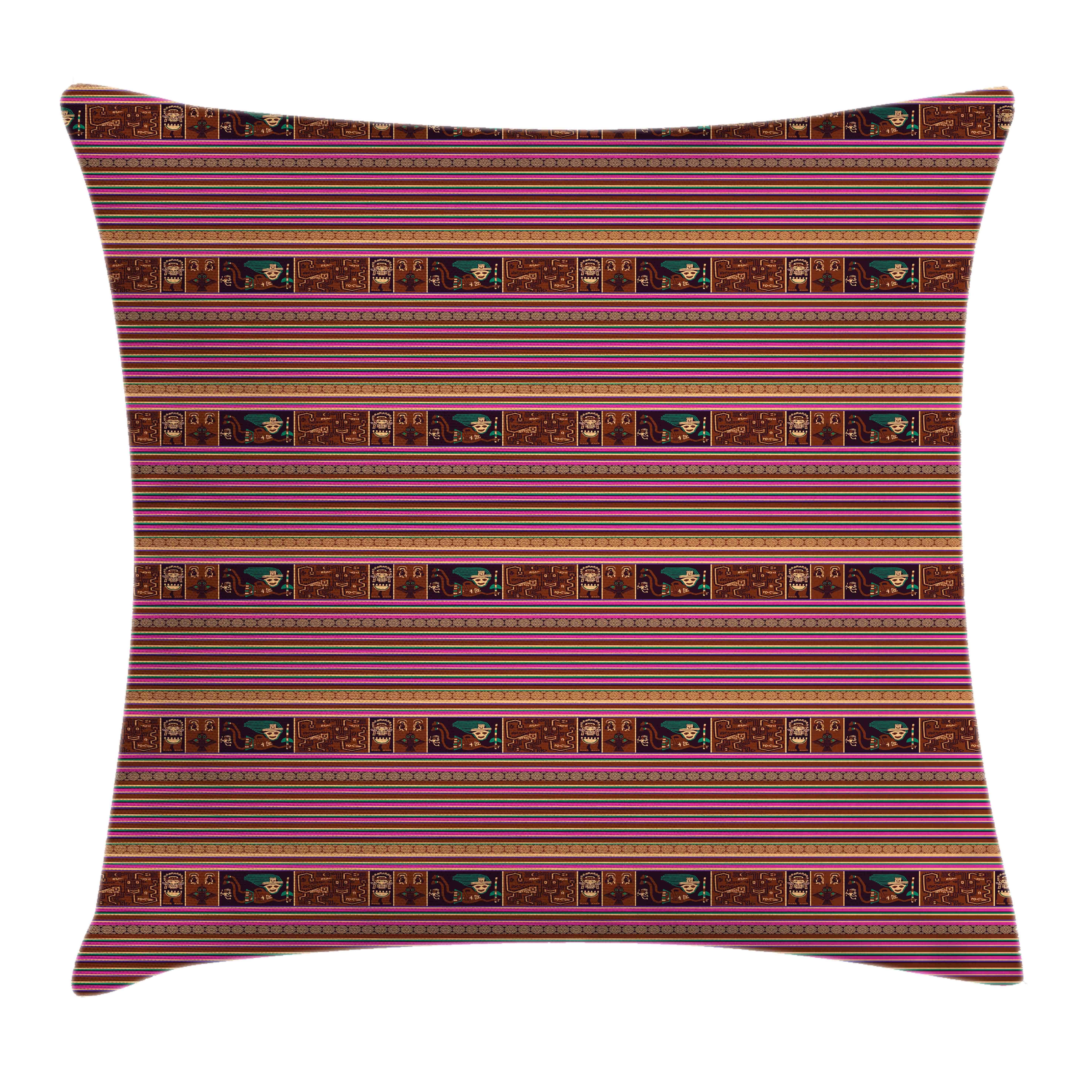 Kissenbezüge Waschbar mit Reißverschluss Kissenhülle mit Farbfesten Klaren Farben Beidseitiger Druck, Abakuhaus (1 Stück), Ethnisch Folk Motive Stripes