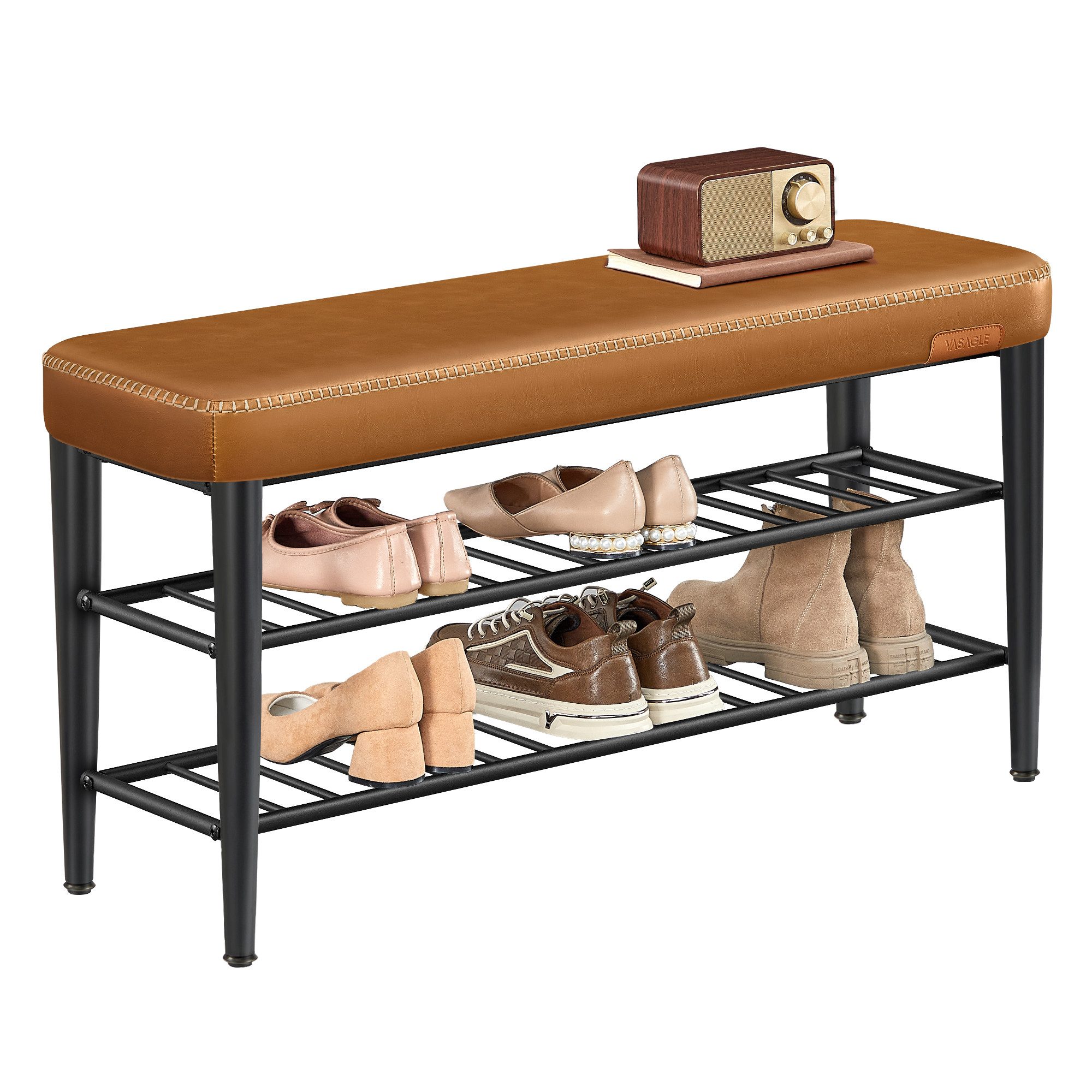 VASAGLE Schuhbank, Schuhregal, EKHO Series, Kunstleder, 30 x 80 x 50 cm günstig online kaufen