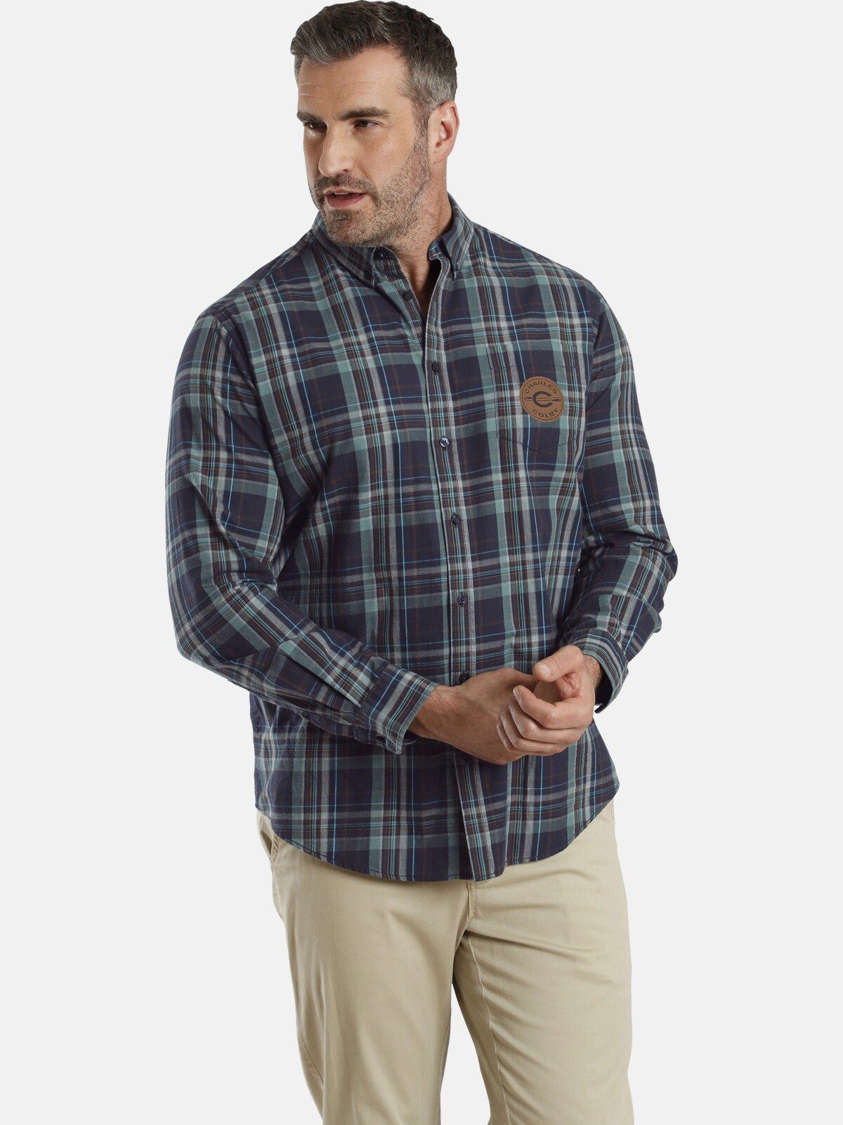 Charles Colby Langarmhemd DUKE RAMSEY weiche Baumwolle mit Details günstig online kaufen