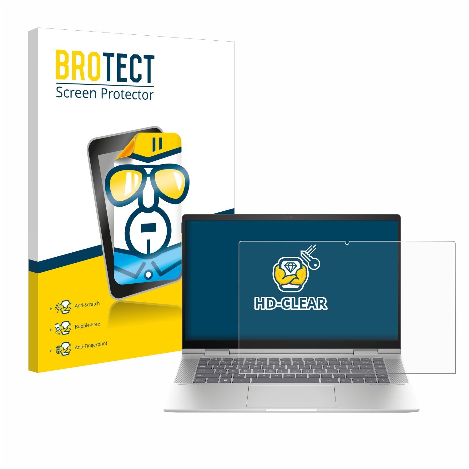 BROTECT Displayschutzfolie Schutzfolie für HP Envy x360 2-in-1 15-fx, Displayschutz Schutz Folie Klar Transparent