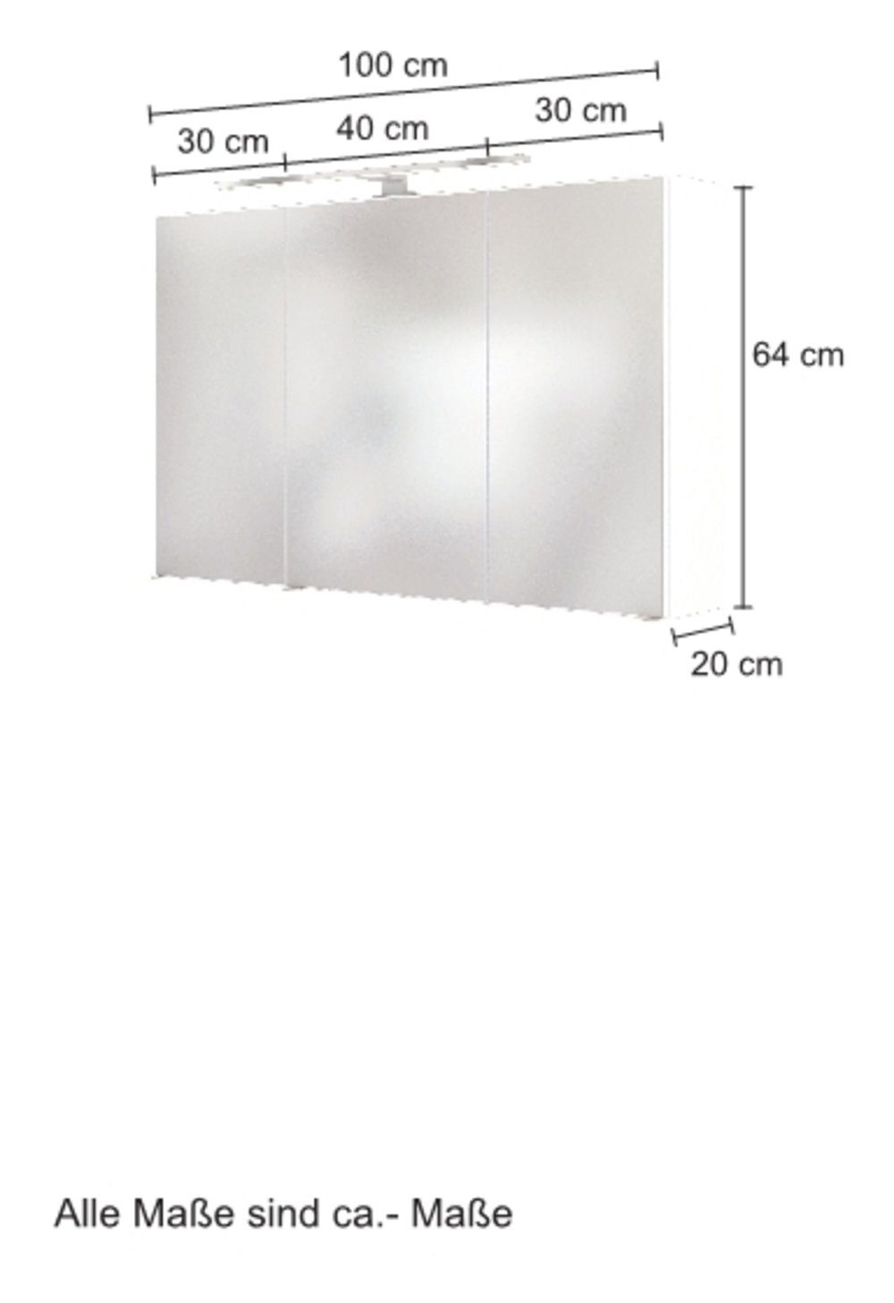 HELD MÖBEL Spiegelschrank Baabe 100 cm weiß