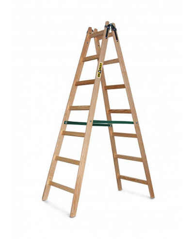 TRIZERATOP Stehleiter Stehleiter Malerleiter 2x7 Spr. Holz Doppelleiter (Stehleiter Malerleiter DREW7 Holz)