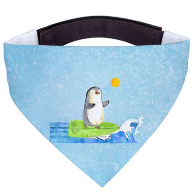 Mr. & Mrs. Panda Hundefliege Pinguin Surfer - Eisblau - Geschenk, Urlaub, Wellen reiten, motiviert, Polyester