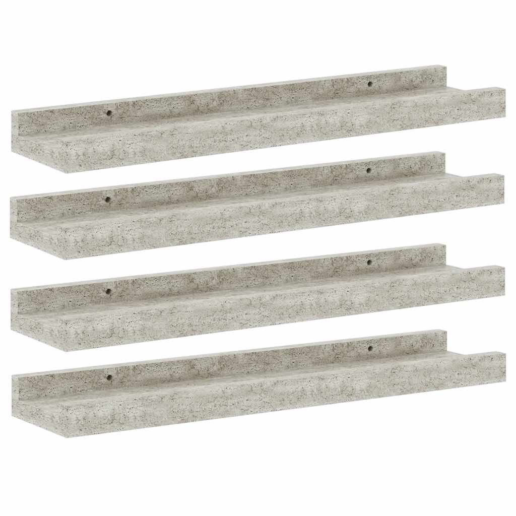 furnicato Wandregal Betongrau 40 x 9 x 3 cm – Praktisch und dekorativ, 4-tlg., Robustes Schweberegal als Ablage für Dekoartikel im Wohnzimmer