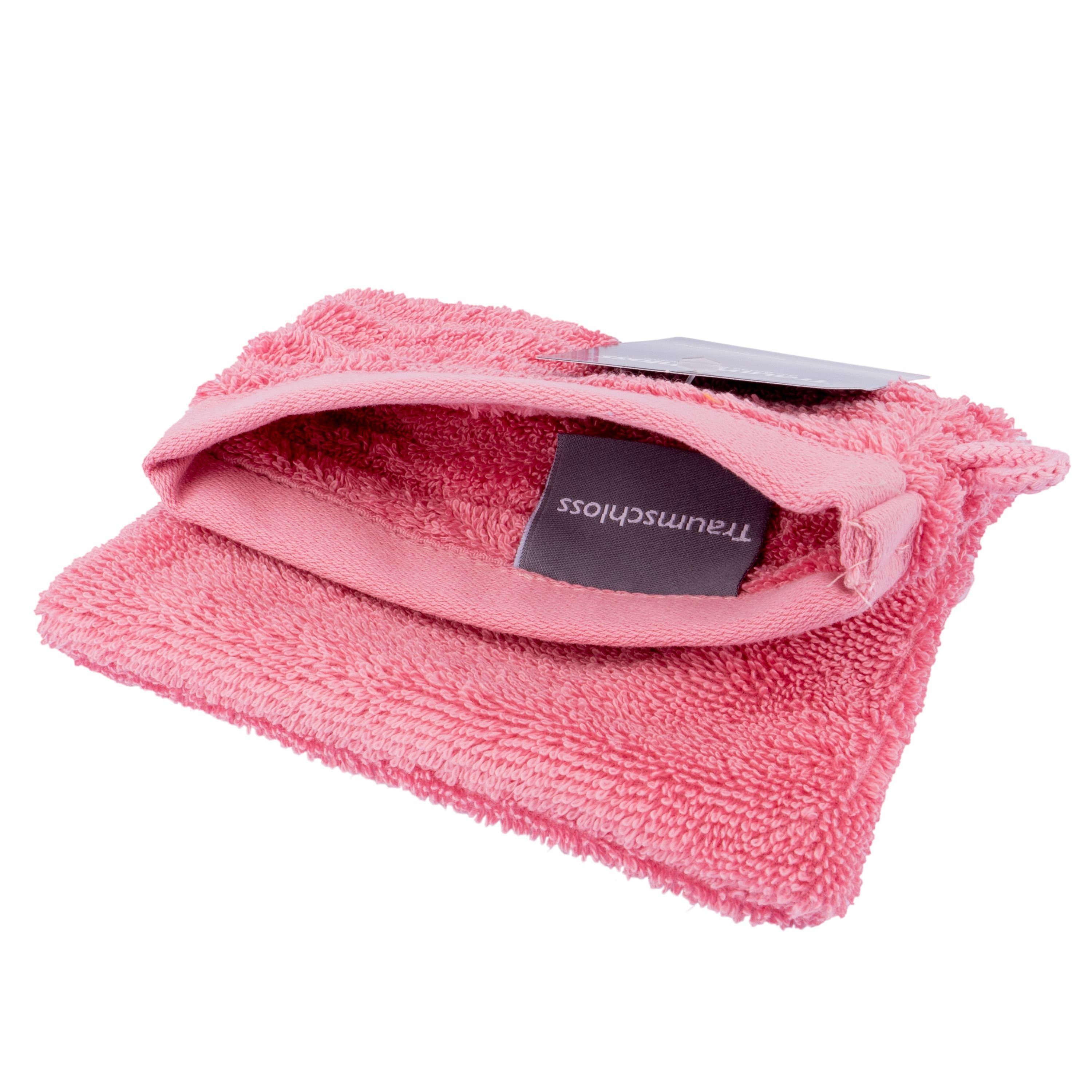 mit (1-tlg), 600g/m² amerikanische Baumwolle Traumschloss 100% pink Waschlappen Premium-Line Supima