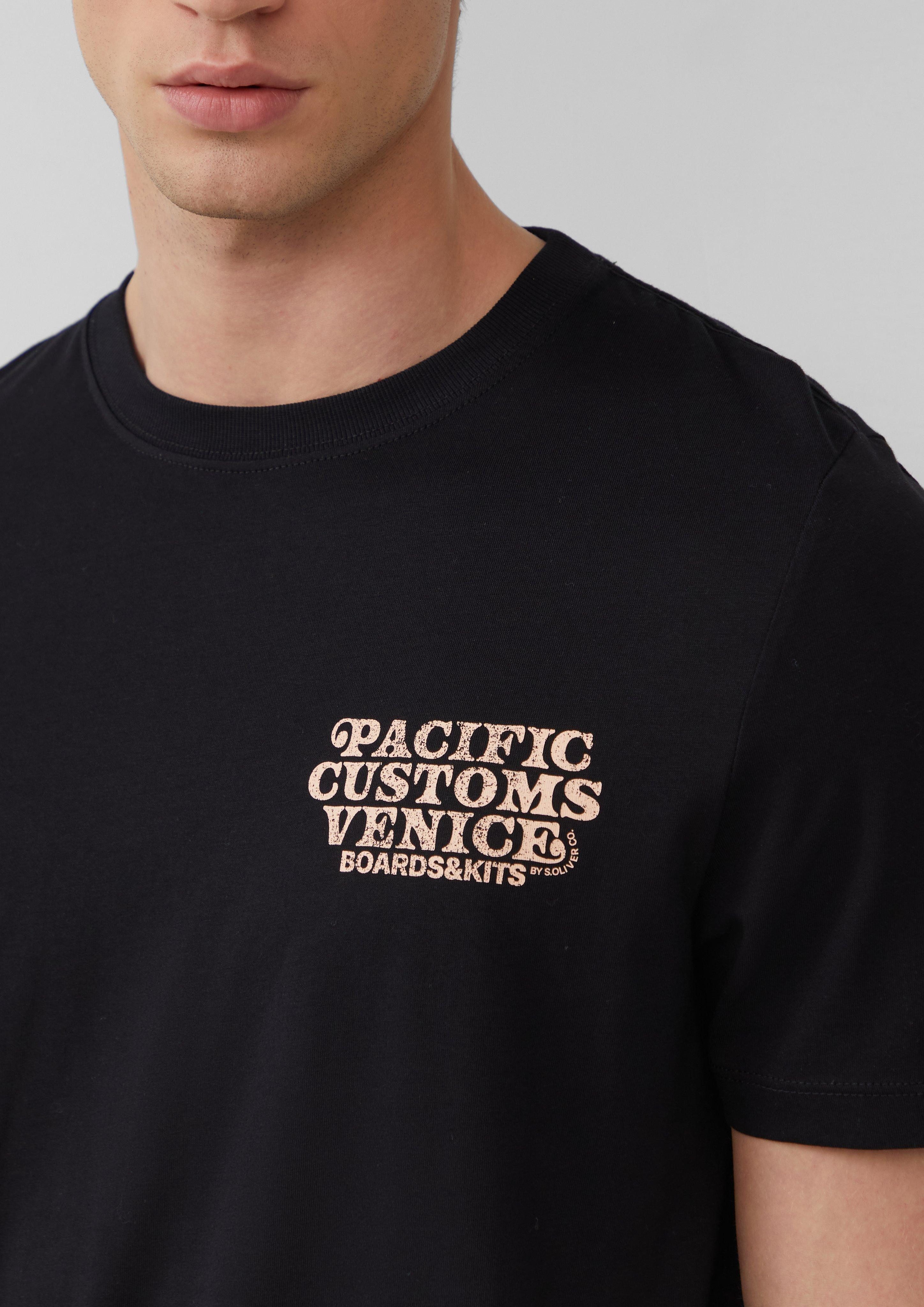 s.Oliver Kurzarmshirt Baumwoll-T-Shirt mit Crewneck und günstig online kaufen