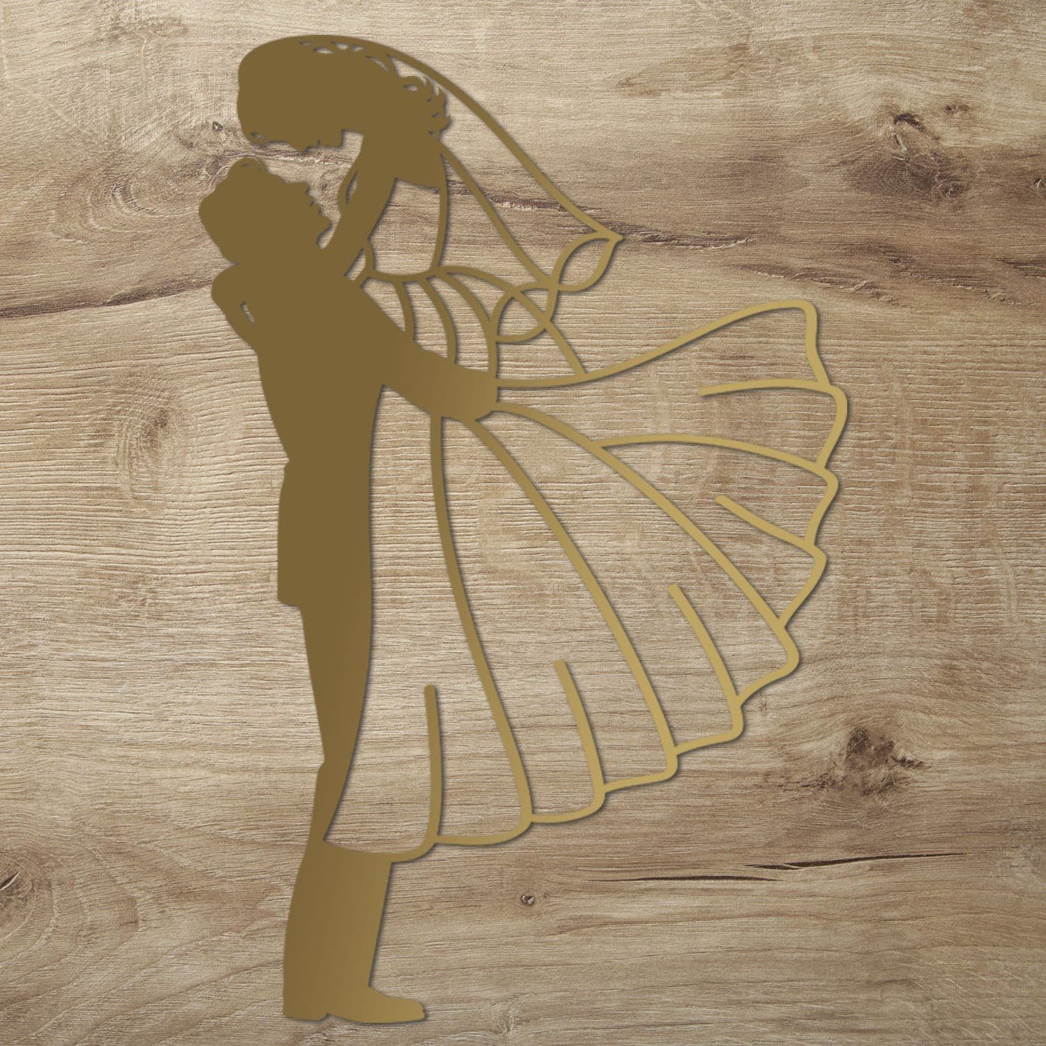 Namofactur 3D-Wandtattoo Hochzeit Deko Brautpaar Wandbild aus Holz, Hochzeitsdekoration 'Hochzeitspaar' Wanddeko