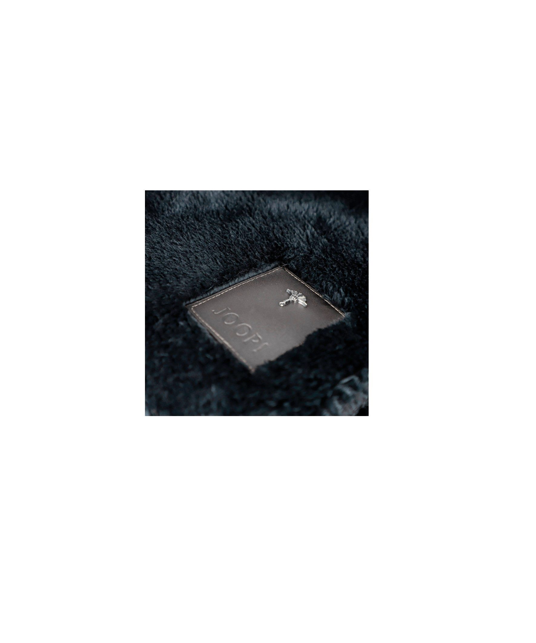 Plaid Wohndecke Sleek, JOOP!, weicher Webpelz beidseitig, Signé-Label aus weichem Leder