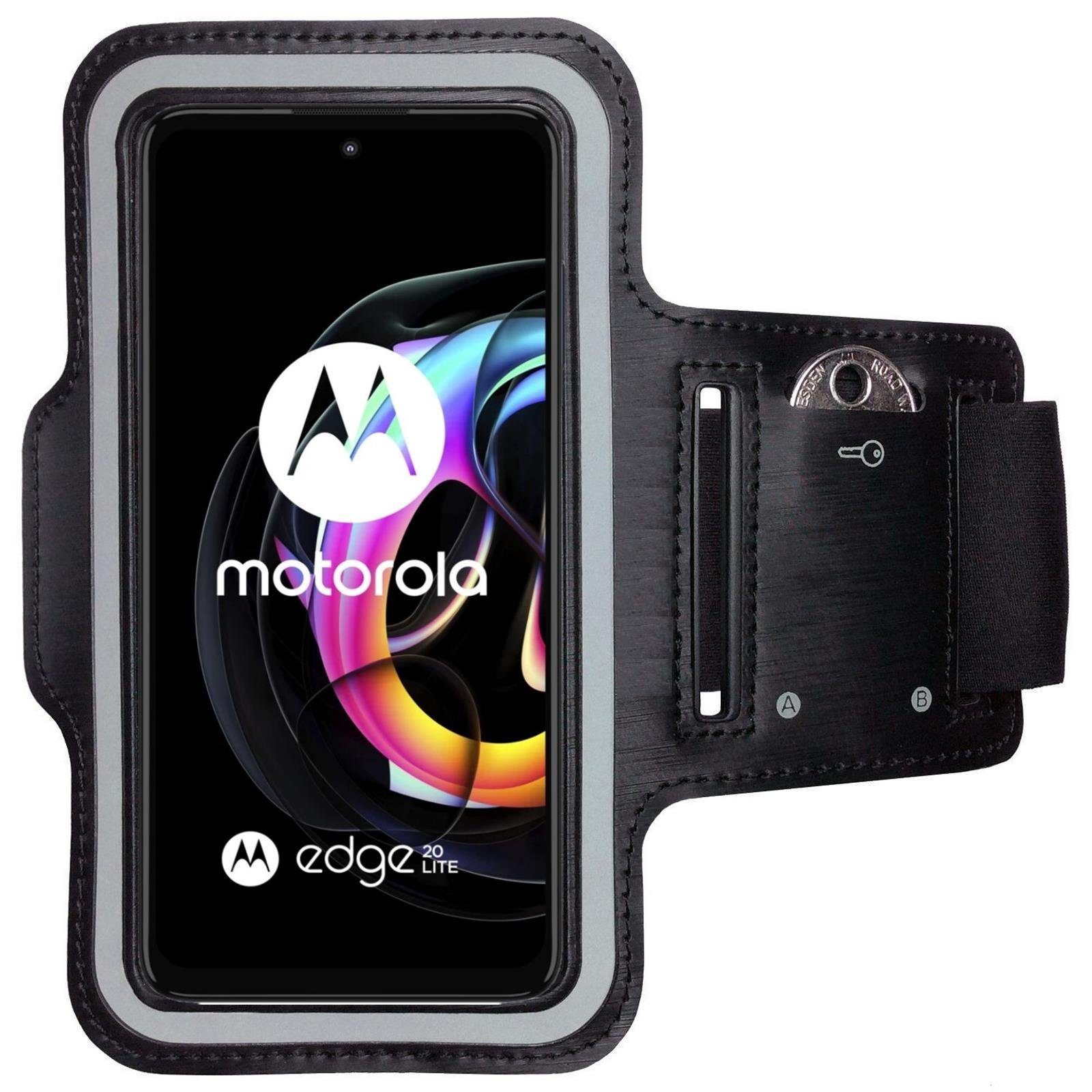 CoverKingz Handyhülle Sportarmband für Motorola Edge 20 Lite Handy Fitness Hülle Armband, Sport Schutzhülle Schlüsselfach Handyhülle Jogging Schutztasche Etui