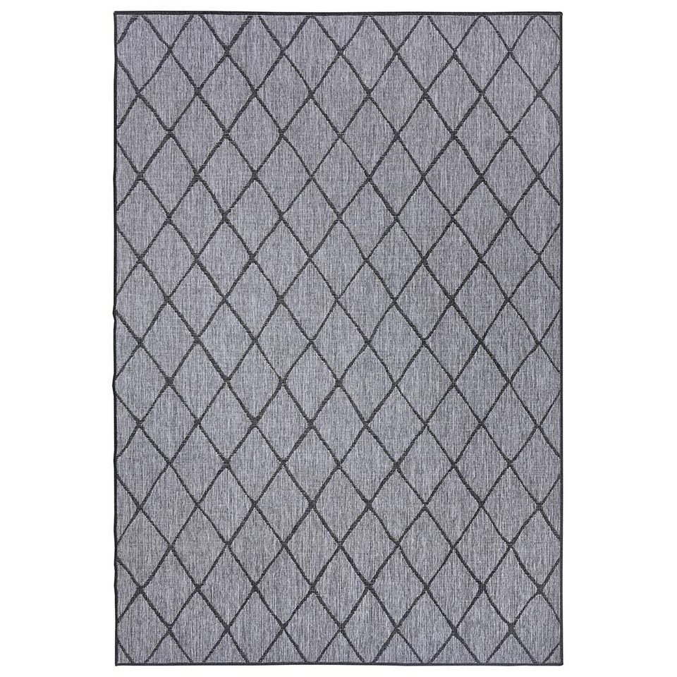 Teppich In- & Outdoor Wendeteppich Malaga Schwarz Silber, NORTHRUGS,  rechteckig, Höhe: 5 mm