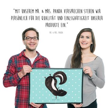 Fußmatte 50 x 75 cm Stinktier Handstand - Türkis Pastell - Geschenk, Kind, Sch, Mr. & Mrs. Panda, Höhe: 0.3 mm, Liebevoller Empfang