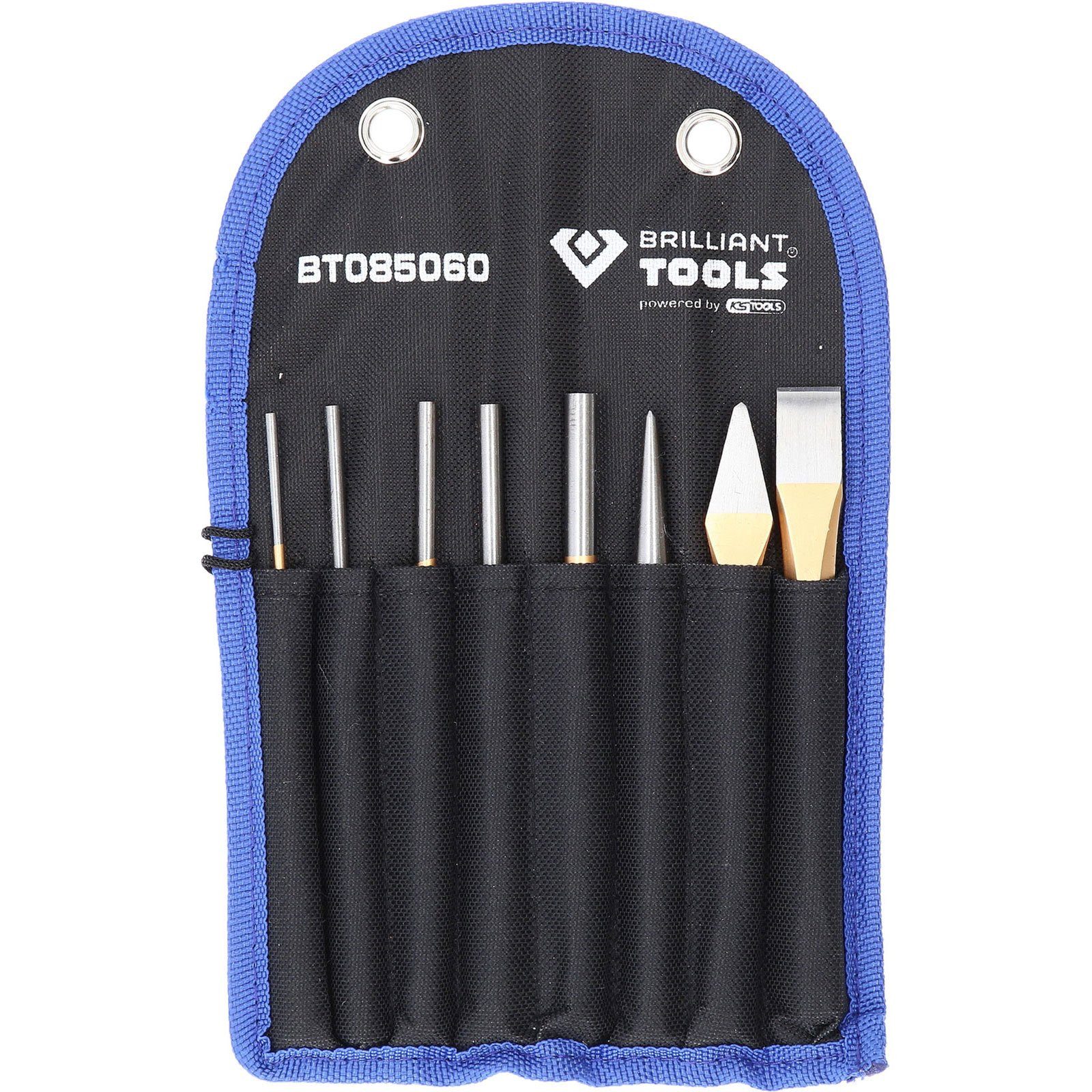 Brilliant Tools Spitzmeißel BRILLIANT TOOLS Meißel und Splintentreiber / Durchtreiber-Satz 8t...