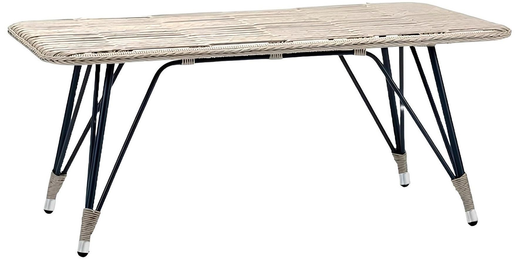 JVmoebel Couchtisch Moderner Kaffeetisch aus grauem Rattan mit elegantem Design (Tisch), Made in Europa